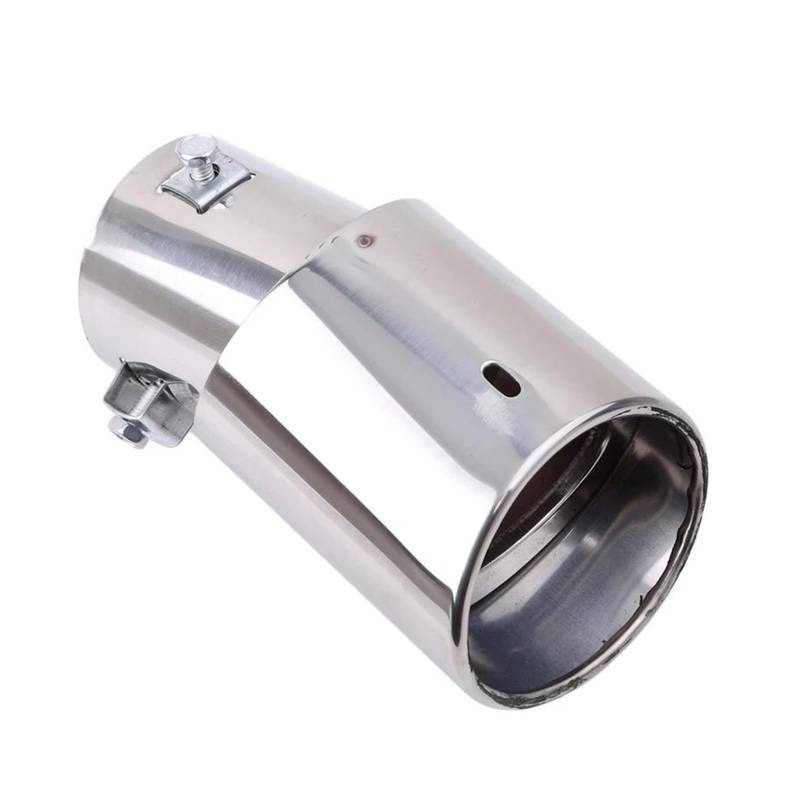 Endrohr Universal Auto Hinten Runde Auspuff Schwanz Schalldämpfer Spitze Chrom Edelstahl Automobil Schalldämpfer Spitze Ersatz Auto Zubehör Exhaust Tailpipe(Curved) von Dogkapm