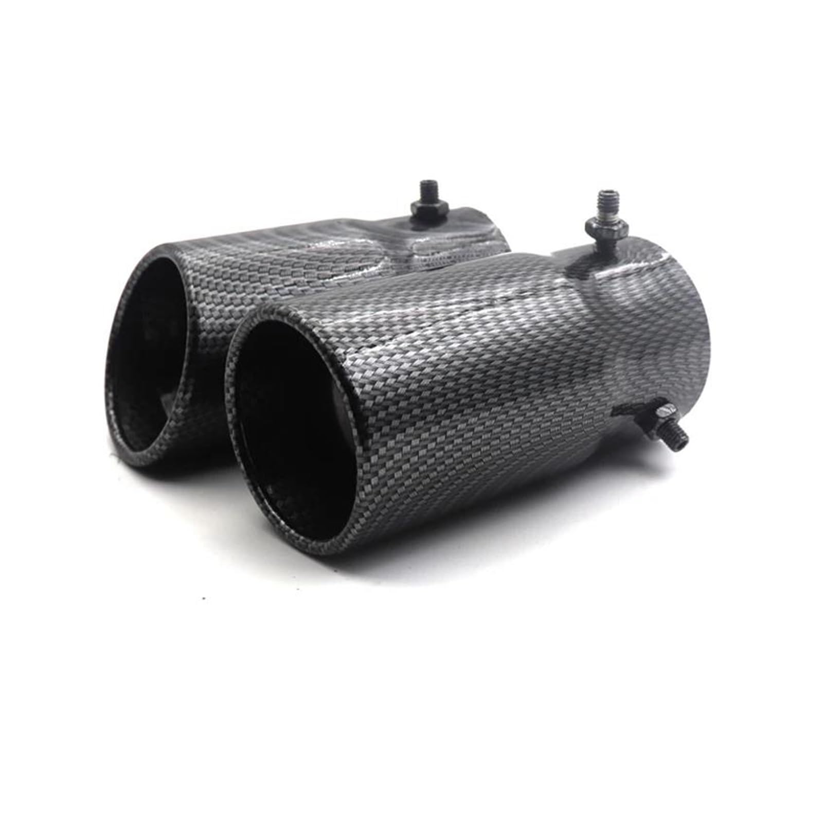 Endrohr Universal Auto Modifizierte Auspuffrohr Spitze Doppel-Schicht Verdickte Carbon Faser Endrohr Schalldämpfer Auspuff Auto Zubehör Exhaust Tailpipe(Style B) von Dogkapm