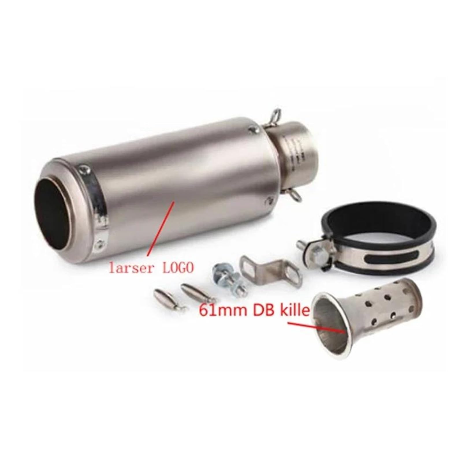 Endrohr Universeller 51 Mm/60 Mm Motorrad-Auspuff Mit DB-Killer, Motorrad-Auspuffrohr-Schalldämpfer GP-Projekt-Auspuffrohr Aus Kohlefaser Exhaust Tailpipe(B) von Dogkapm