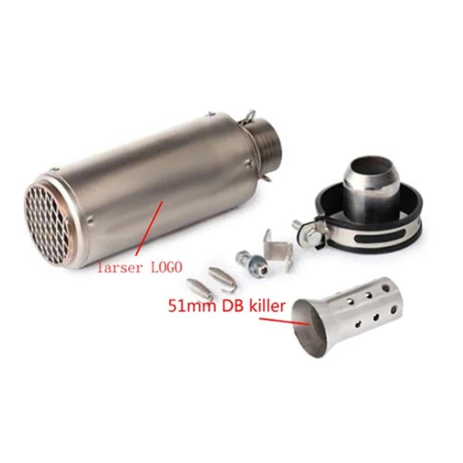 Endrohr Universeller 51 Mm/60 Mm Motorrad-Auspuff Mit DB-Killer, Motorrad-Auspuffrohr-Schalldämpfer GP-Projekt-Auspuffrohr Aus Kohlefaser Exhaust Tailpipe(Y) von Dogkapm