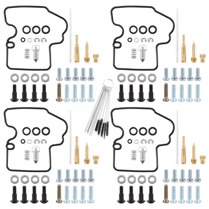 Dokili 4 Satz Motorrad Vergaser Reparatur Rebuild Kit Dichtungen Düsen für Yamaha YZF R6 600 1999 2000 2001 2002 Vergaser Reparatur Kit von Dokili