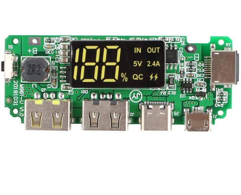 DollaTek 18650-Karte Dual USB 5V 2.4a Mobilmodul 18650-Lithium-Batterie-Ladekarte mit Überladung Überentladung Kurzschlussschutz DIY USB-Karte von DollaTek