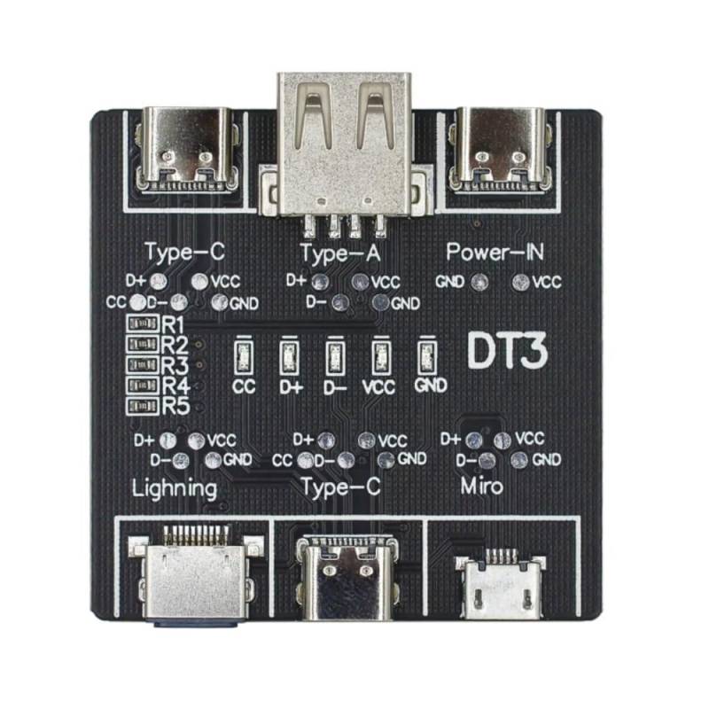 DollaTek 2PCS Multifunktions-USB-Datenkabeltester zur schnellen Erkennung des DT3-USB-Datenkabeltesters, schnelles Detektorwerkzeug, Leiterplatte für Micro Typ C von DollaTek