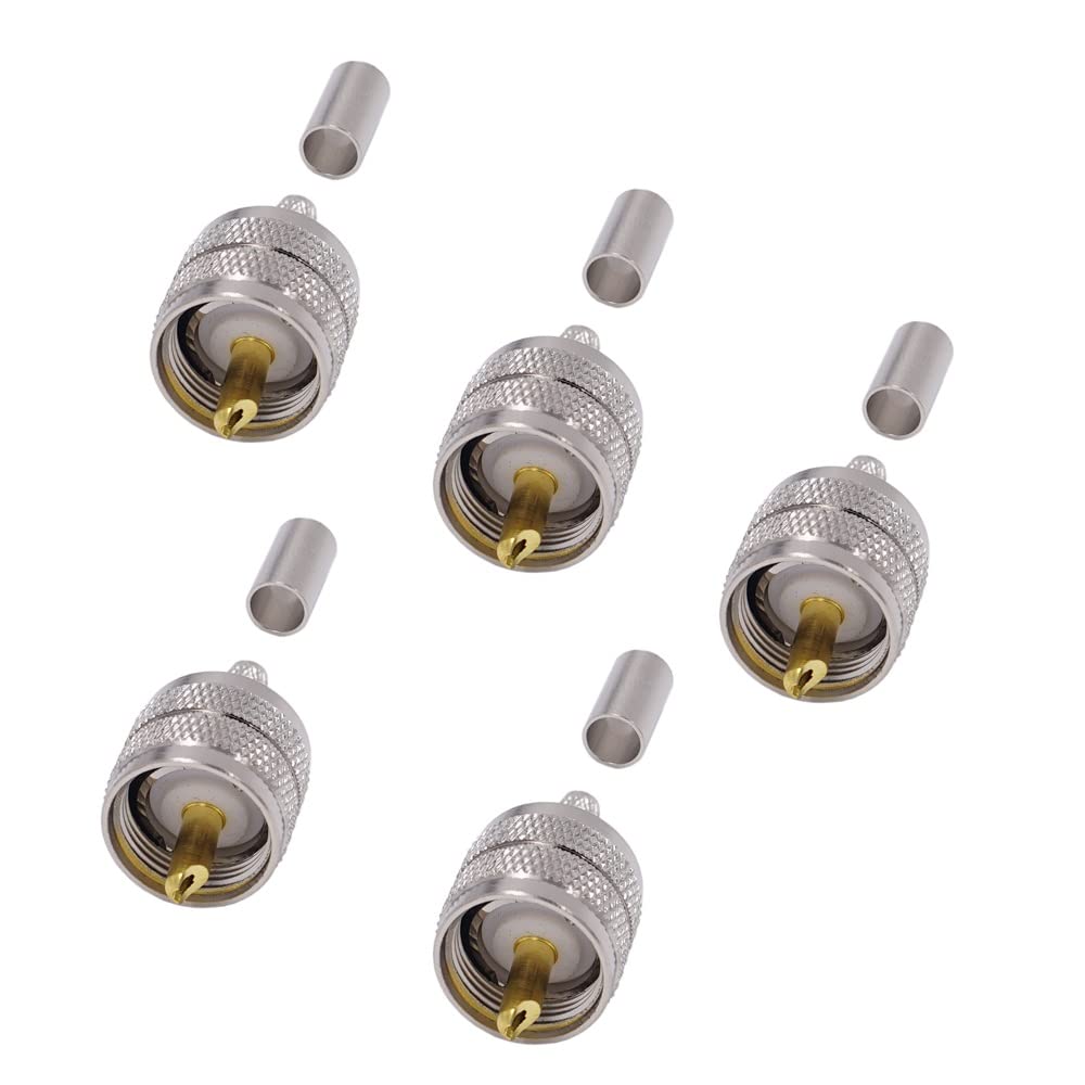 DollaTek 5 STÜCKE RG58 Koaxialkabelstecker UHF J-3 SL16 PL259 Stecker RG58 RG142 RG400 LMR195 Alle Kupferstecker von DollaTek