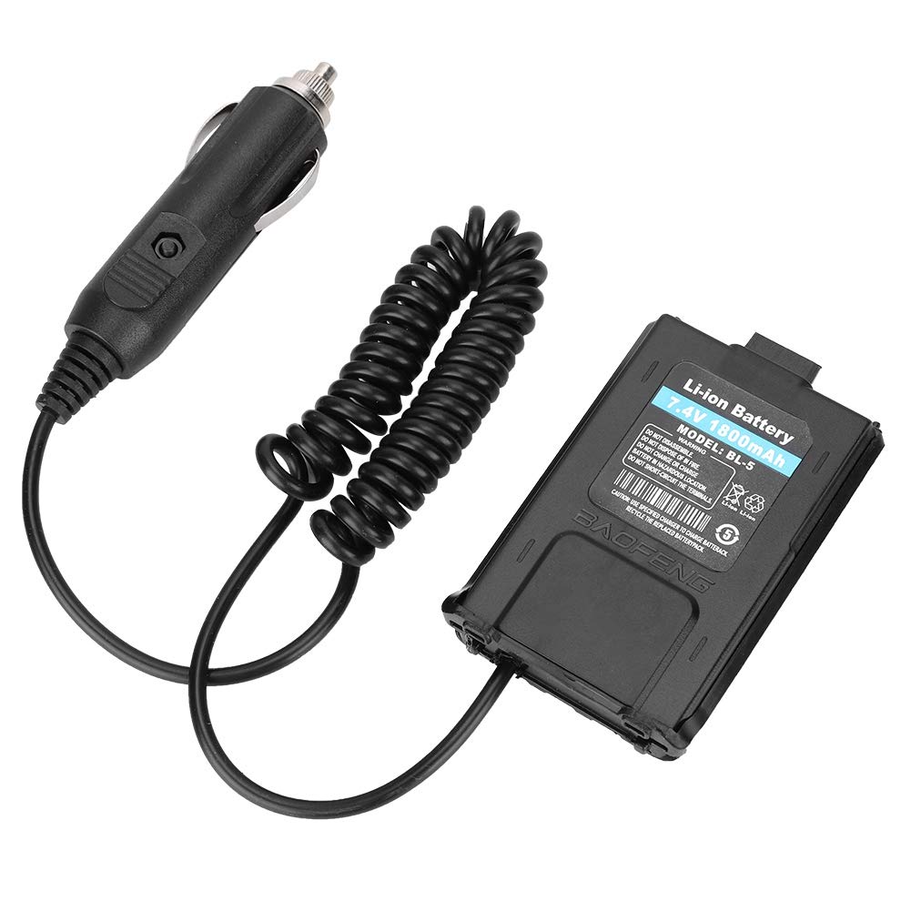 12-V-Autoladegerät-Adapter für UV 5R-Radio, Walkie-Talkie, Batterie-Eliminator, der das Radio Direkt aus Dem Auto mit Strom Versorgt, Geeignet für Auto, Bus, LKW, Taxi. von Domary