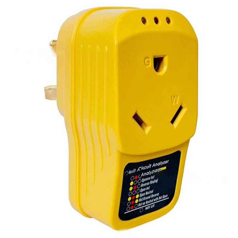 Domasvmd Schaltungsanalysator mit Lichtschutz, 30-Ampere-Adapter für Anhänger für Wohnmobile, 30-A-Stecker auf 30-A-Fe von Domasvmd