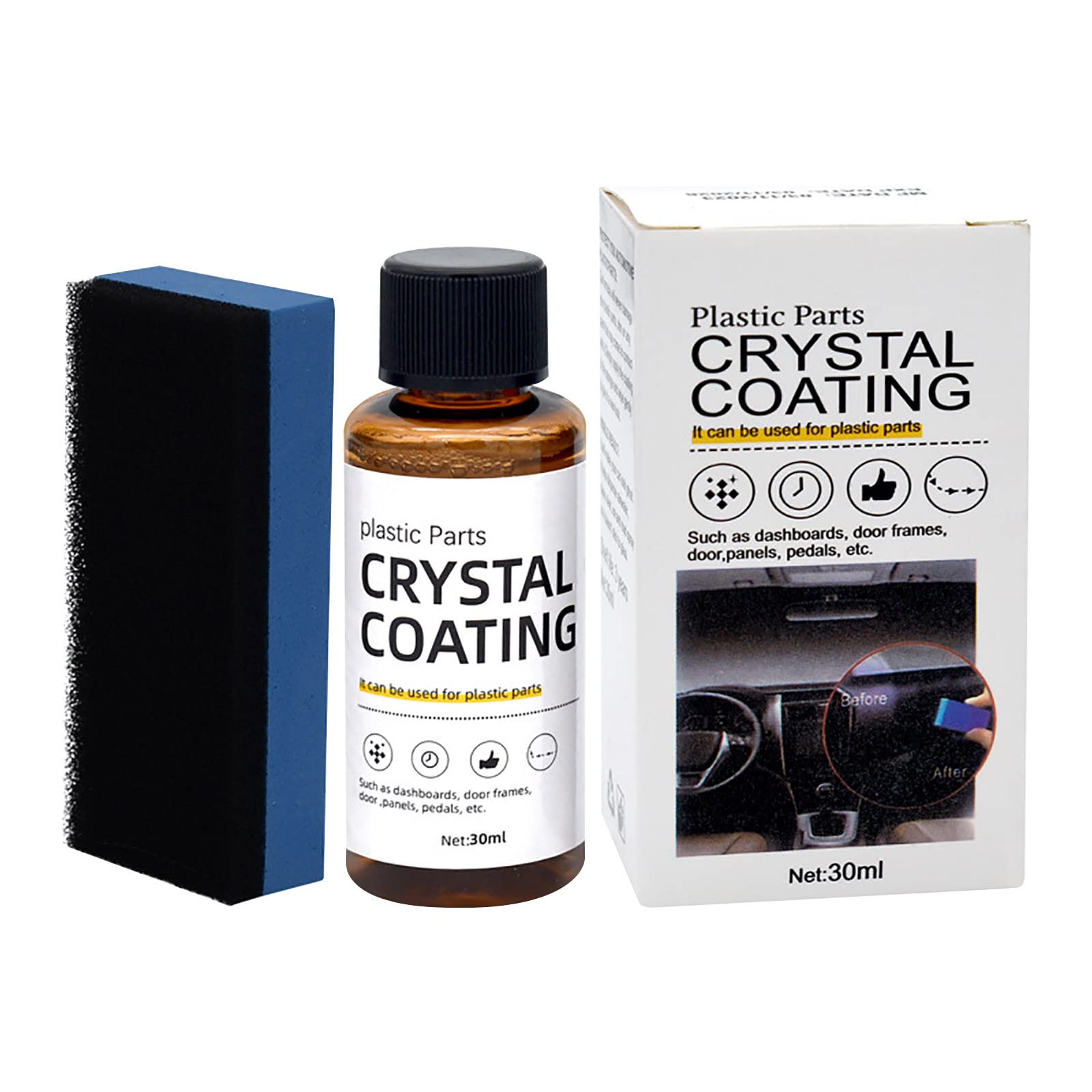 Domioey Car Plastics Restorer, 2024 New Crystal Coating Kunststoff, Kunststoff-Sanierungsmittel, Kunststoff-Restaurator, Kunststoffteile Kristalline Beschichtung (1pc) von Domioey