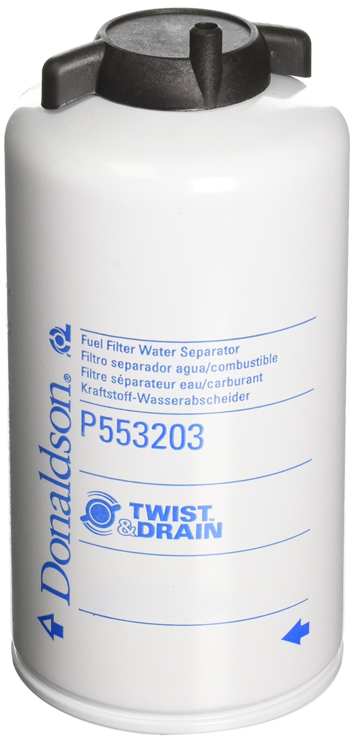 Donaldson P553203 Twist&Drain Kraftstofffilter, Wasserabscheider Spin-on, Durchmesser 93 mm, Länge 193,3 mm von Donaldson