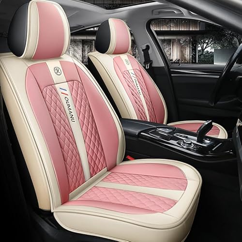 Donliga Autositzbezüge Für Audi Q3 Sportback Anno 2012-2024 5-Sitzer-Autositzbezug vorne und hinten, wasserdichtes verschleißfestes Autositzkissen, Sitzschutzbezug.Beige rosa(A-04) von Donliga