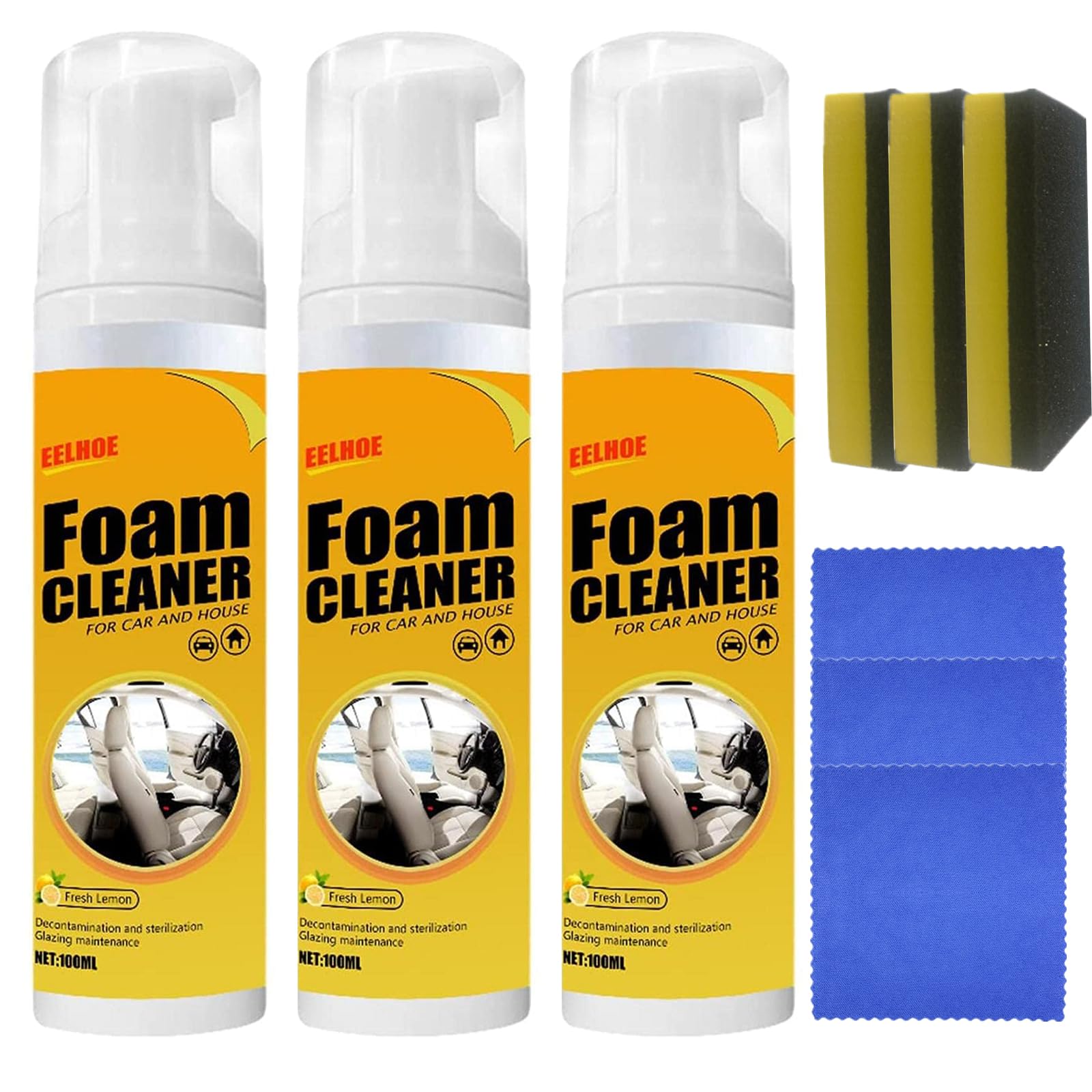 Donubiiu Foam Cleaner Der magische Schaum-Reiniger SPRAYSOFF Multipurpose Foam Cleaner Starker Schaum Foam Cleaner für Autoinnenraum Haus Küche (3PCS) von Donubiiu