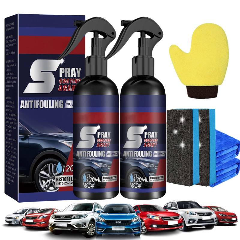 Donubiiu Kdkn Spray Coating Agent, Coating Agent Spray, Multi Functional Coating Renewal Agent Spray, High Protection Quick Ceramic Car Coating Spray (2PCS) von Donubiiu