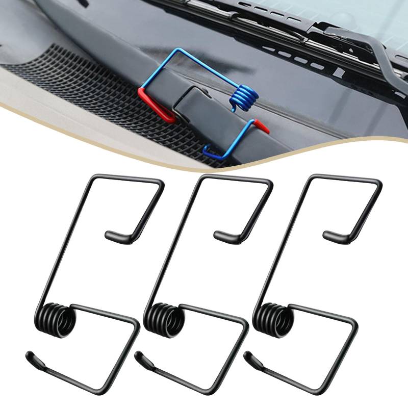 Donubiiu Scheibenwischerarm-Druckfederverstärker, Windshield Wiper Arm Pressure Spring Booster, Multifunktionaler Wischerfederverstärker, Auto-Scheibenwischerfeder (3Pcs-Black) von Donubiiu