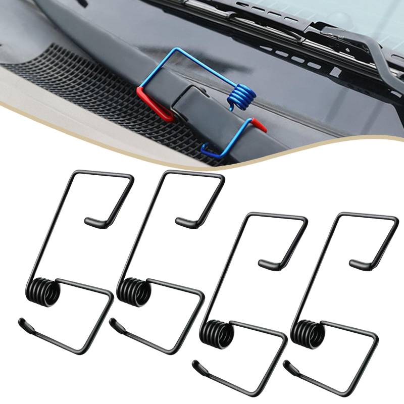 Donubiiu Scheibenwischerarm-Druckfederverstärker, Windshield Wiper Arm Pressure Spring Booster, Multifunktionaler Wischerfederverstärker, Auto-Scheibenwischerfeder (4Pcs-Black) von Donubiiu