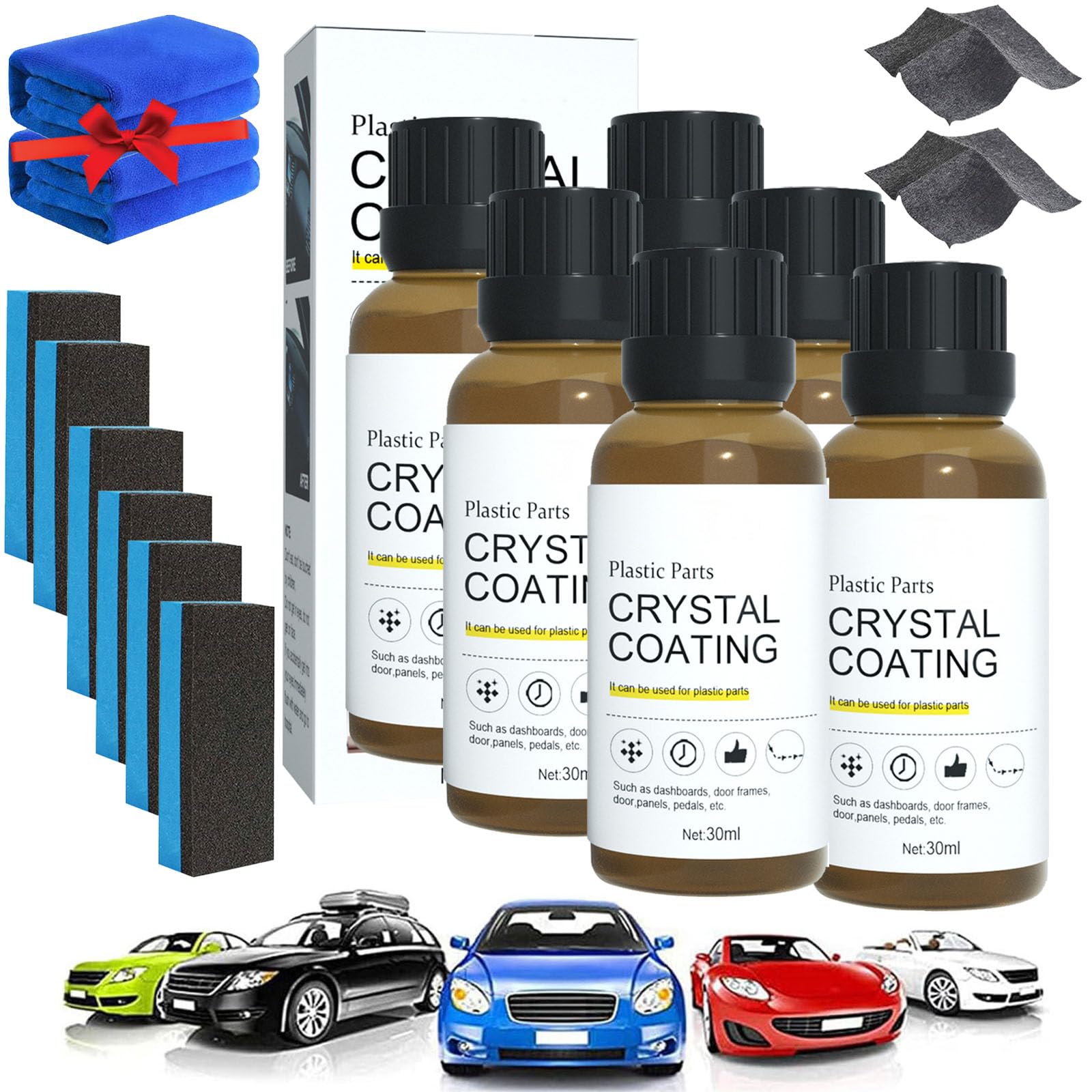 Donubiiu Splendiday Coating Agent for Automotive Plastics, Crystal Coating for Car Plastic Parts, Plastic Revitalizing Refresher Agent, Plastic Refreshing Car Care (6pcs) von Donubiiu