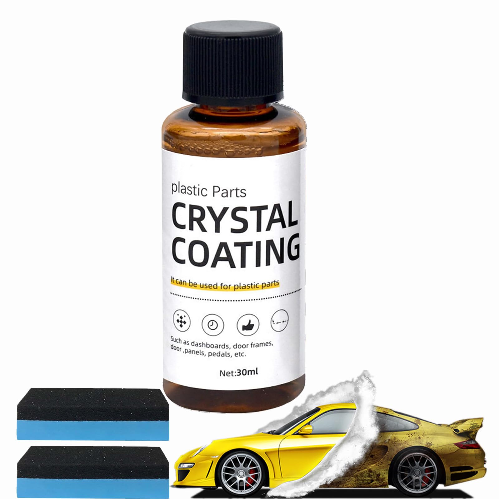 Gluckaro Kunststoff-Sanierungsmittel FüR Autos, Kunstoffpflegemittel Auto,Kunststoffteile Kristalline Beschichtung,Crystal Coating Kunststoff, Car Plastics Restorer (1 Stück) von Donubiiu