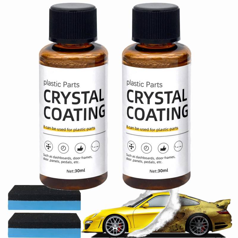 Gluckaro Kunststoff-Sanierungsmittel FüR Autos, Kunstoffpflegemittel Auto,Kunststoffteile Kristalline Beschichtung,Crystal Coating Kunststoff, Car Plastics Restorer (2 Stück) von Donubiiu