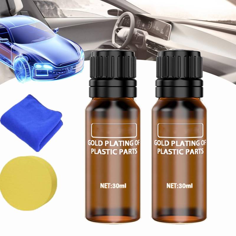 Gluckaro Kunststoff-Sanierungsmittel FüR Autos, Kunststoffteile Kristalline Beschichtung, Beschichtungsmittel FüR Automobilkunststoffe, Auto-Plastikteile-Renovierungsmittel (2 Stück,30ML) von Donubiiu