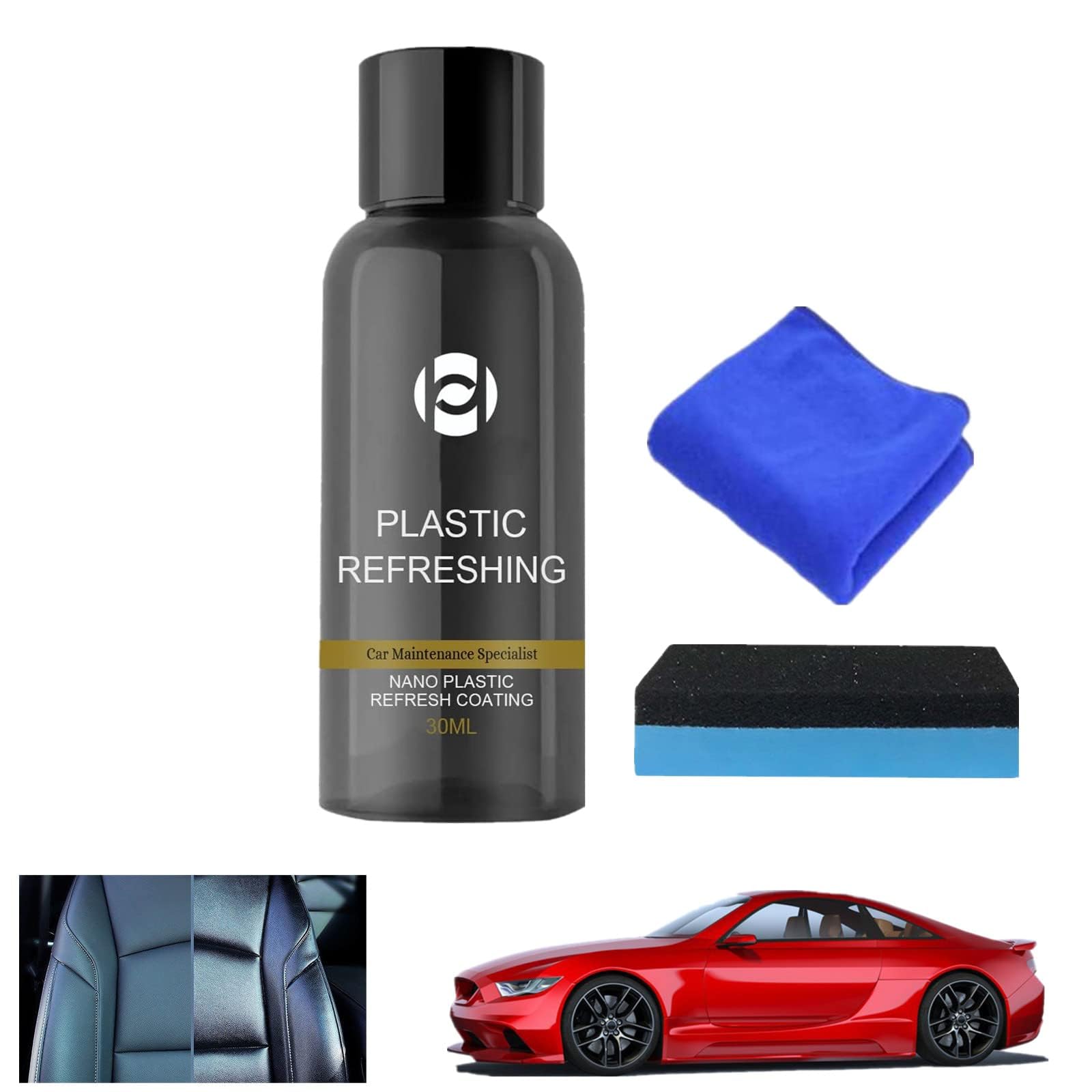 Gluckaro Kunststoff-Sanierungsmittel für Autos,Plastic Coating Gluckaro,Beschichtungsmittel für Automobilkunststoffe,Falkeco Kunststoffsanierung (1Pc,30ML) von Donubiiu