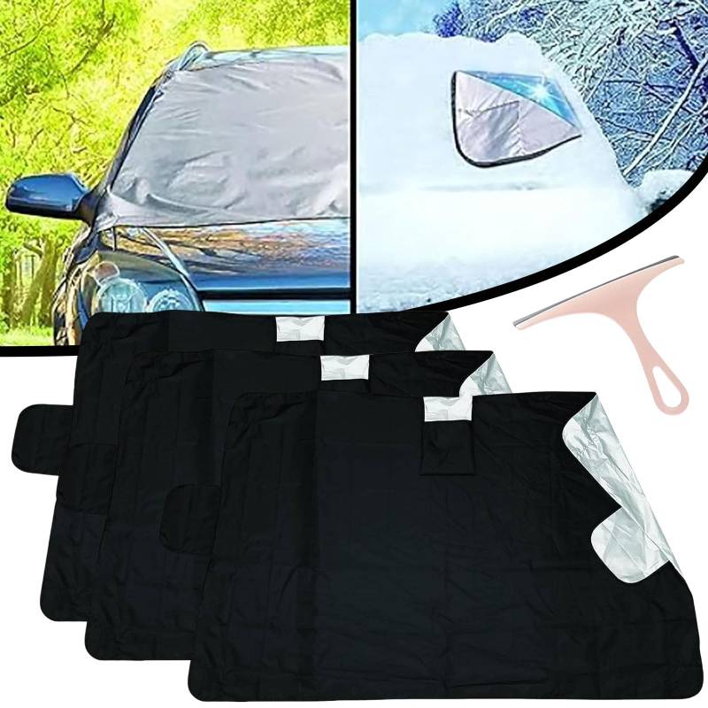 Weather Force 360 - Weatherforce 360 All-Weather Sunshade Ice Cover 2pk, 2025 New All Seasons Sunshade Ice Cover, Reversible Windshield Protector Fits for Any Car (3 PCS) von Donubiiu