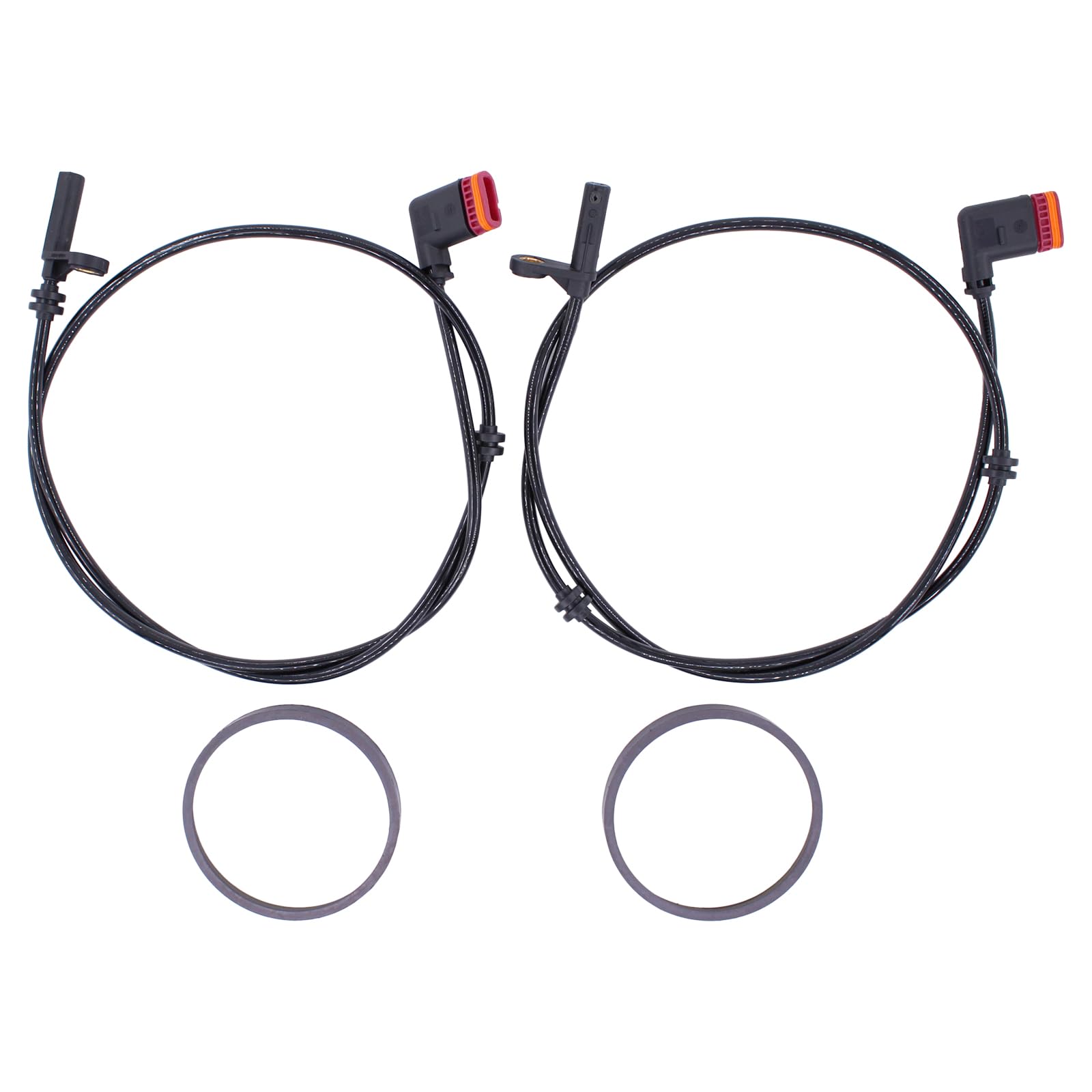 ABS Sensor Raddrehzahl Fühler ABS Ring Raddrehzahlsensor Radsensor Geber Sensorring Impulsgeber Drehzahlgeber ABS-Ring Drehzahlfühler hinten links und rechts für C Klasse W204 S204 C204 2007-2014 von Doo Engy