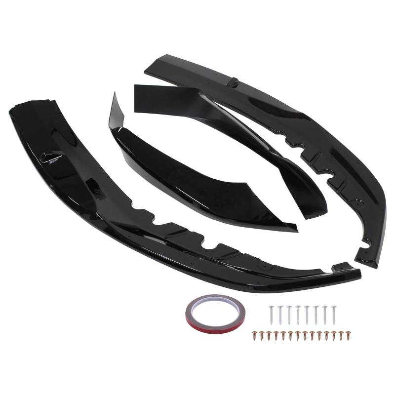 Front Spoiler Stoßstange Lippe Stoßfänger Schutzleiste Frontlippe Zierleiste Frontspoiler Splitter Frontansatz Frontschürze Diffusor Reparatursatz schwarz vorne unten für 5er G30 G31 Touring 2016-2020 von Doo Engy