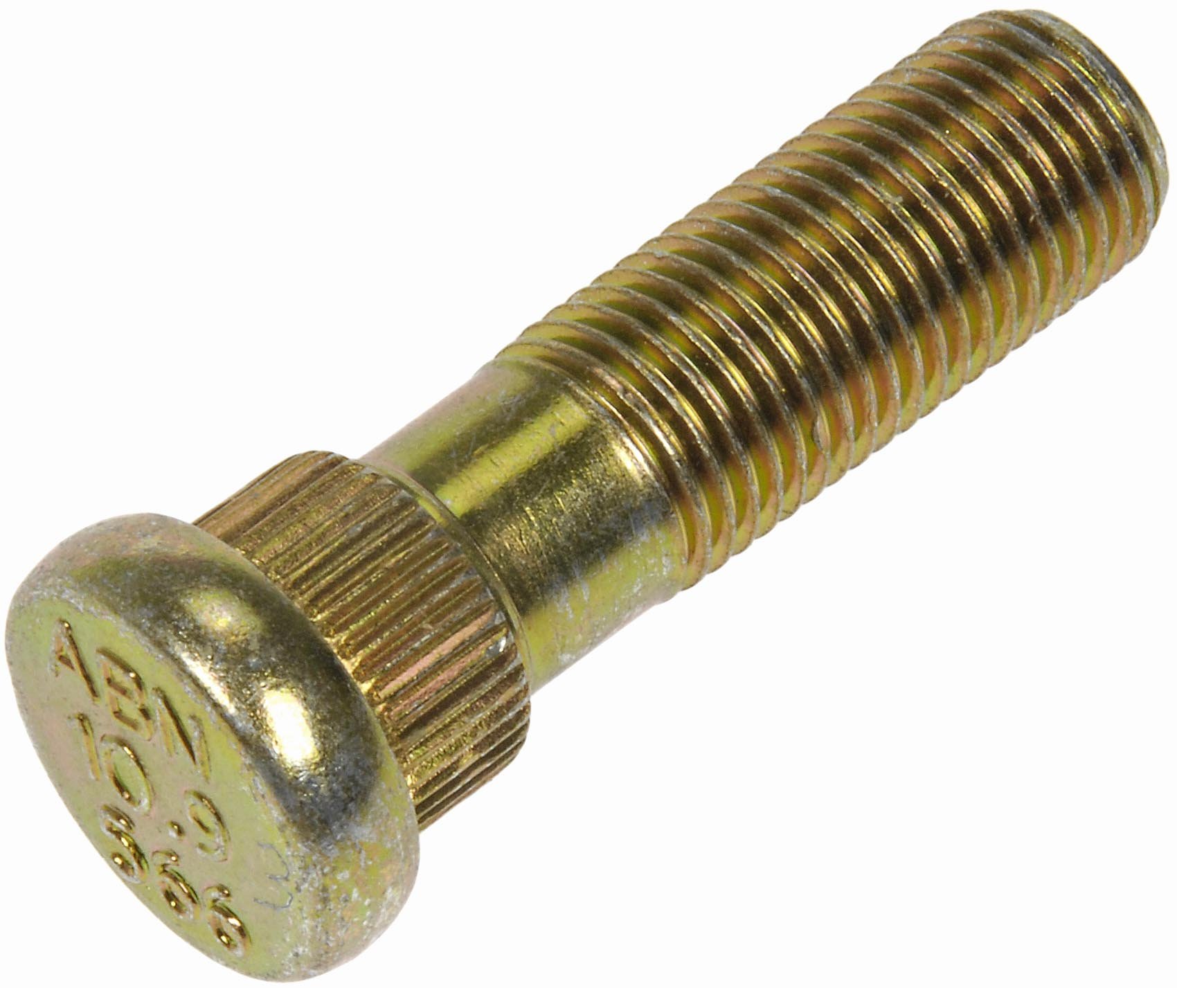 Dorman 610-566 M12-1.25 Wellenschliff-Radbolzen – 14,38 mm Rändel, 43,5 mm Länge, kompatibel mit Select Scion/Subaru/Toyota-Modellen, 10 Stück, Gold von Dorman