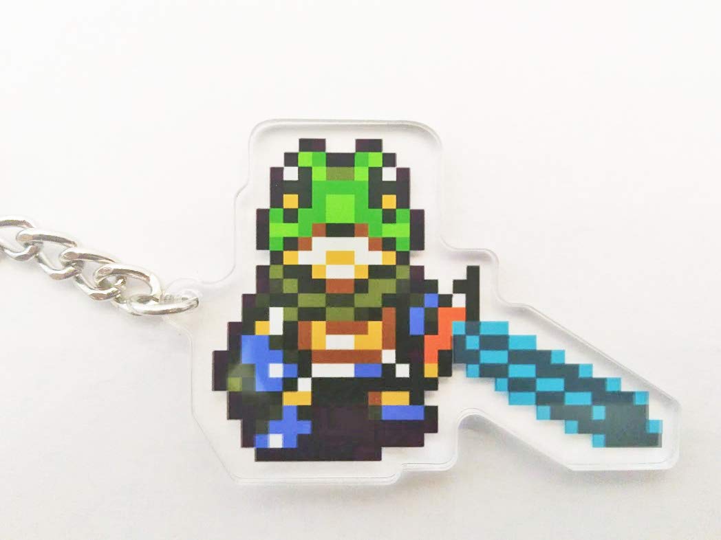 DoubleChin Chrono Trigger Schlüsselanhänger – Frosch Schlüsselanhänger – Kaeru Schlüsselanhänger, Grün, Small von DoubleChin