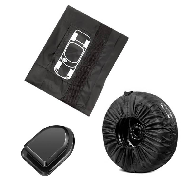 Reifentaschen Set, Reifenschutzhülle, Tyre Protection Cover, Auto Reifentasche, Ersatzrad Abdeckung, Waterproof Reserveradabdeckung für Anhänger Camper LKW SUV,13-18", Durchmesser Innerhalb von 66CM von Doukesh