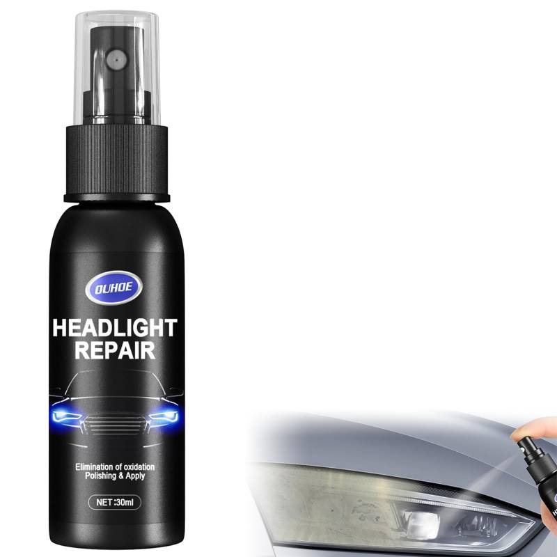 Scheinwerfer Reparatur Spray, Scheinwerfer Kratzer Reparaturspray, Autoscheinwerfer-Reparaturflüssigkeit, Autoscheinwerferreiniger, Auto-Scheinwerfer-Politur für Reparierte Zerkratzte,Vergilbte von Doukesh