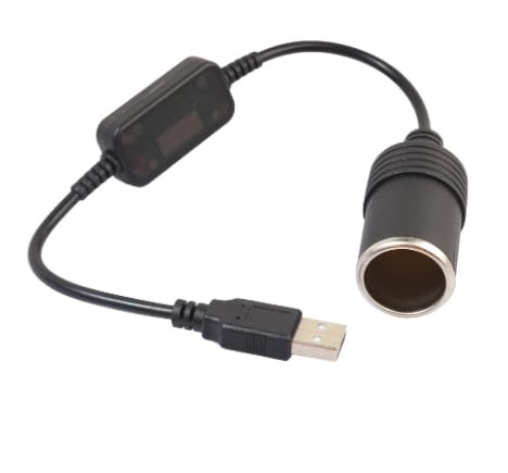 USB Auf Zigarettenanzünder, Auto Zigarettenanzünder Buchse Konverter, 5V USB A Stecker Auf 12V, Zigarettenanzünder Adapter, Zigarettenanzünder Weiblich Konverter, für GPS, Autofahrrecorder, 35CM von Doukesh