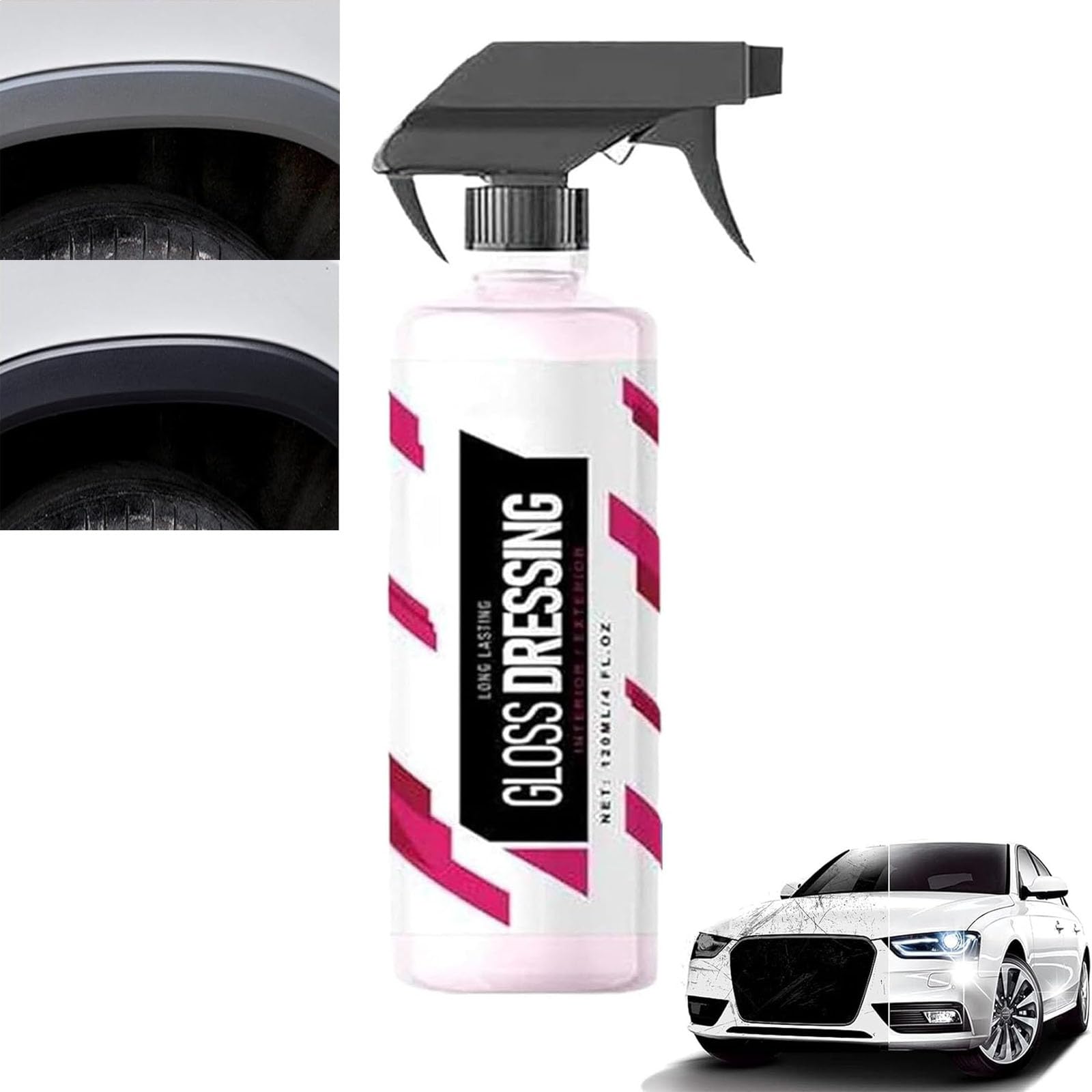 Gloss Dressing - Plastic, Trim & Tire Dressing - Restore Faded Plastics, Plastic Restorer for Cars Ceramic Plastic Coating, Buff for Shine, for All Car (1pcs) von Doxenem