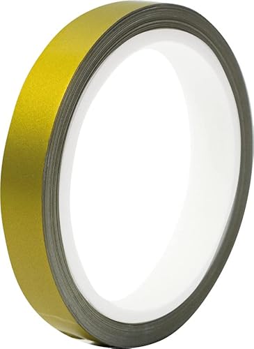 Premium Zierstreifen Auto, Motorrad, Modellbau, Farbauswahl hochleistungsfähiger Polymerkleber,Dekorstreifen Seitenstreifen Klebestreifen 10 m (L (15 mm), Gold M) von Dpm tapes