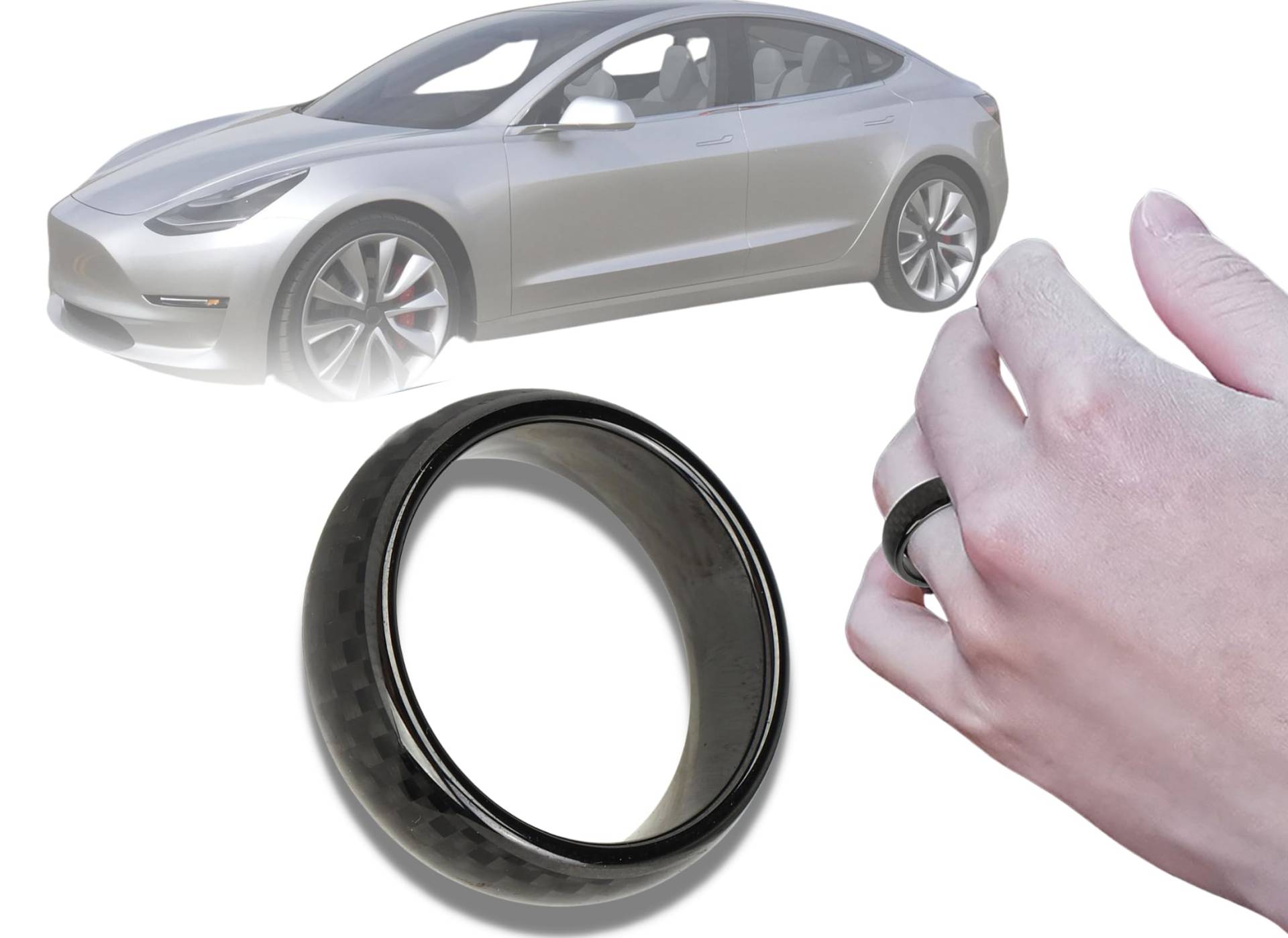 Smart Ring Key Überlegenes Keramikmaterial Kohlefasermaterial,Schlüsselanhänger Kompaktes Design Professionelle Herstellung Ersatz für Model 3 Model Y S X (19,8 von Dpofirs