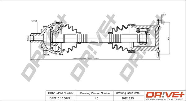 Antriebswelle Dr!ve+ DP2110.10.0043 von Dr!ve+