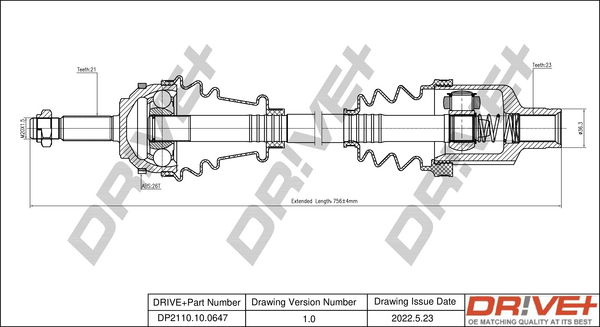 Antriebswelle Dr!ve+ DP2110.10.0647 von Dr!ve+