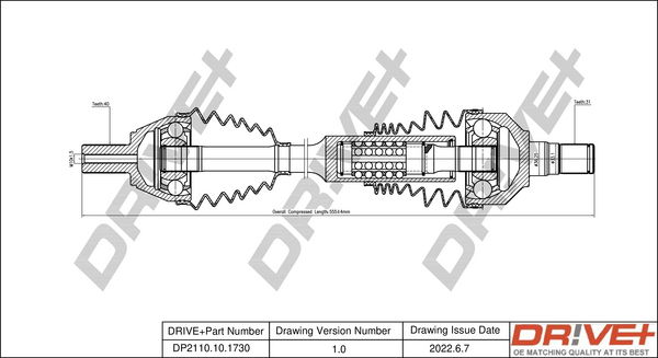 Antriebswelle Dr!ve+ DP2110.10.1730 von Dr!ve+