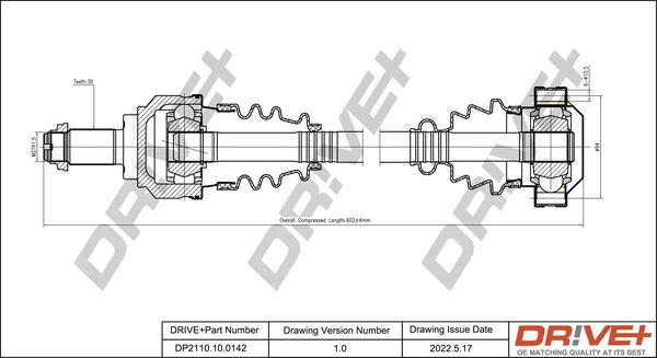 Antriebswelle Hinterachse links Dr!ve+ DP2110.10.0142 von Dr!ve+