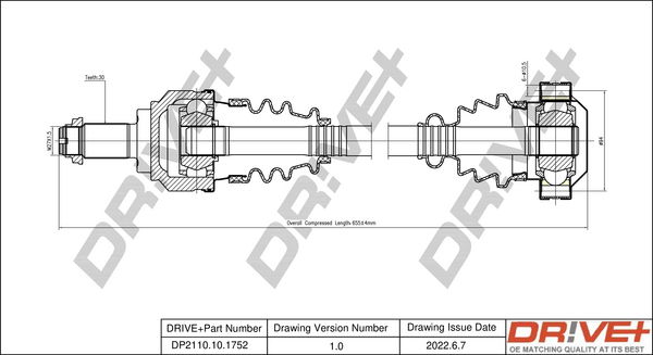 Antriebswelle Hinterachse rechts Dr!ve+ DP2110.10.1752 von Dr!ve+