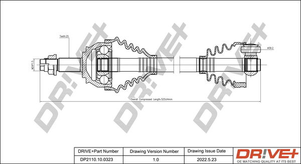 Antriebswelle Vorderachse Dr!ve+ DP2110.10.0323 von Dr!ve+