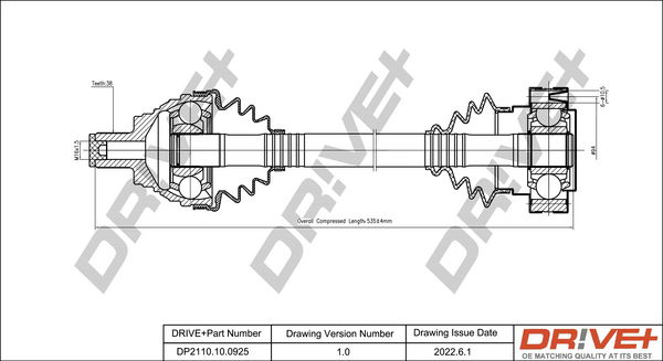 Antriebswelle Vorderachse Dr!ve+ DP2110.10.0925 von Dr!ve+