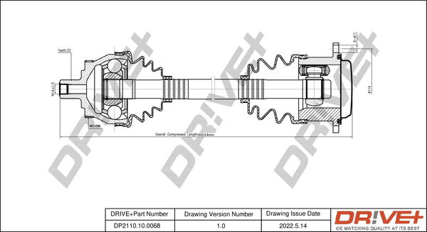 Antriebswelle Vorderachse links Dr!ve+ DP2110.10.0068 von Dr!ve+