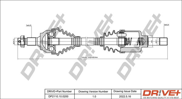 Antriebswelle Vorderachse links Dr!ve+ DP2110.10.0200 von Dr!ve+