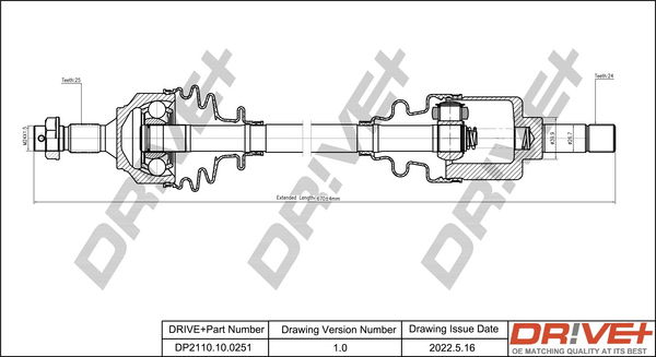 Antriebswelle Vorderachse links Dr!ve+ DP2110.10.0251 von Dr!ve+