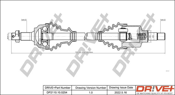 Antriebswelle Vorderachse links Dr!ve+ DP2110.10.0254 von Dr!ve+