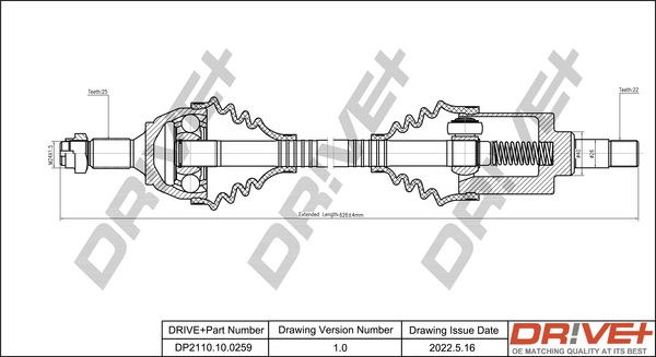 Antriebswelle Vorderachse links Dr!ve+ DP2110.10.0259 von Dr!ve+