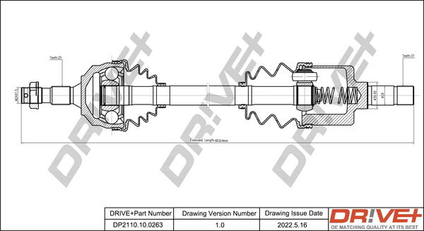 Antriebswelle Vorderachse links Dr!ve+ DP2110.10.0263 von Dr!ve+