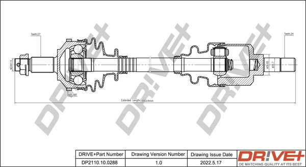 Antriebswelle Vorderachse links Dr!ve+ DP2110.10.0288 von Dr!ve+