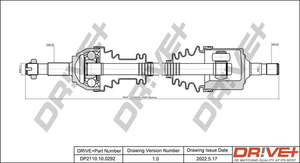 Antriebswelle Vorderachse links Dr!ve+ DP2110.10.0292 von Dr!ve+