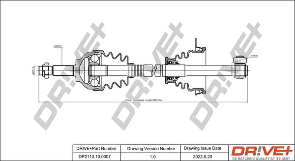 Antriebswelle Vorderachse links Dr!ve+ DP2110.10.0307 von Dr!ve+