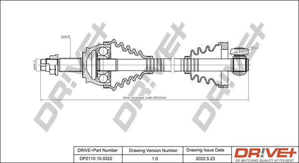 Antriebswelle Vorderachse links Dr!ve+ DP2110.10.0322 von Dr!ve+